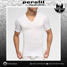 Carica l'immagine nel visualizzatore di Gallery, Maglia intima da uomo manica corta Scollo a V in Filo di Scozia Perofil