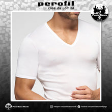 Carica l'immagine nel visualizzatore di Gallery, Maglia intima da uomo manica corta Scollo a V in Filo di Scozia Perofil