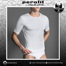 Carica l'immagine nel visualizzatore di Gallery, Maglia intima da uomo manica corta girocollo in lana e seta Cammello Perofil