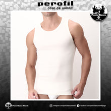 Carica l'immagine nel visualizzatore di Gallery, Canottiera intima da uomo spalla larga in cotone lana e seta Perofil