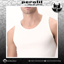 Carica l'immagine nel visualizzatore di Gallery, Canottiera intima da uomo spalla larga in cotone lana e seta Perofil
