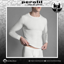 Carica l'immagine nel visualizzatore di Gallery, Maglia intima da uomo manica lunga girocollo in cotone lana e seta Perofil