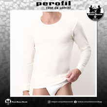 Carica l'immagine nel visualizzatore di Gallery, Maglia intima da uomo manica lunga girocollo in cotone lana e seta Perofil