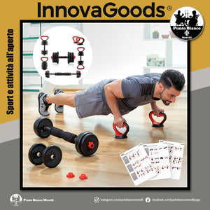 Set di pesi regolabili 6 in 1 con manuale per gli esercizi Sixfit InnovaGoods