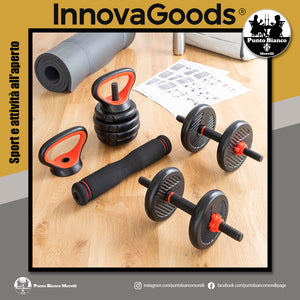 Set di pesi regolabili 6 in 1 con manuale per gli esercizi Sixfit InnovaGoods