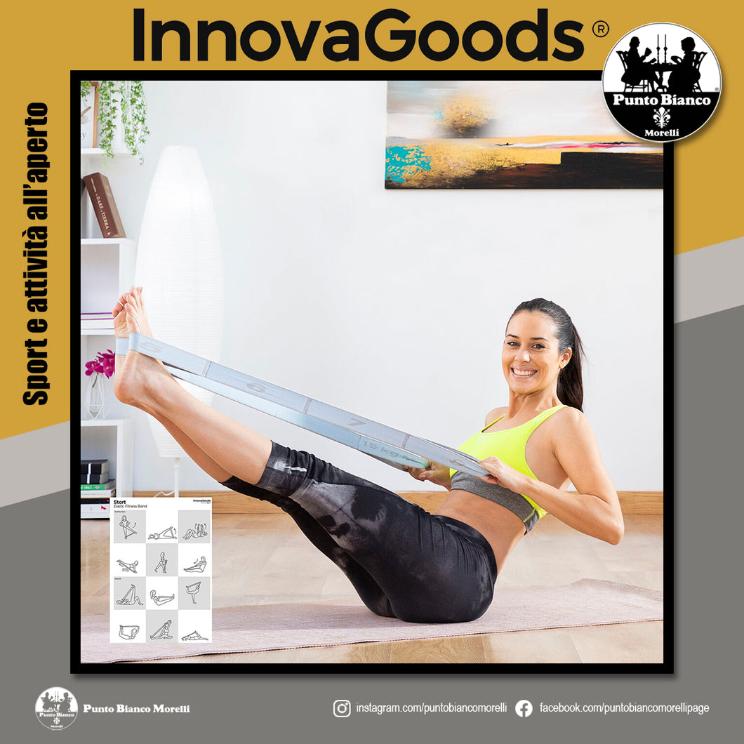 Banda elastica fitness per stretching con manuale per esercizi Stort Innovagoods