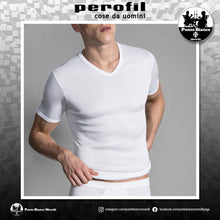 Carica l'immagine nel visualizzatore di Gallery, Maglia intima da uomo manica corta Scollo a V in Filo di Scozia Perofil
