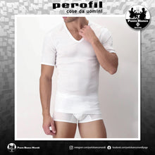 Carica l'immagine nel visualizzatore di Gallery, Maglia intima da uomo manica corta Scollo a V in Filo di Scozia Perofil
