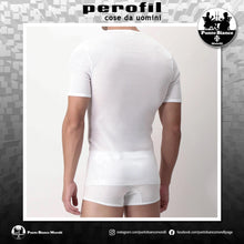 Carica l'immagine nel visualizzatore di Gallery, Maglia intima da uomo manica corta Scollo a V in Filo di Scozia Perofil

