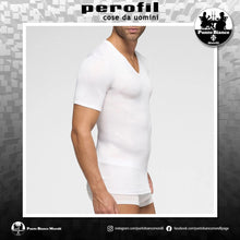 Carica l'immagine nel visualizzatore di Gallery, Maglia intima da uomo manica corta Scollo a V in Filo di Scozia Perofil

