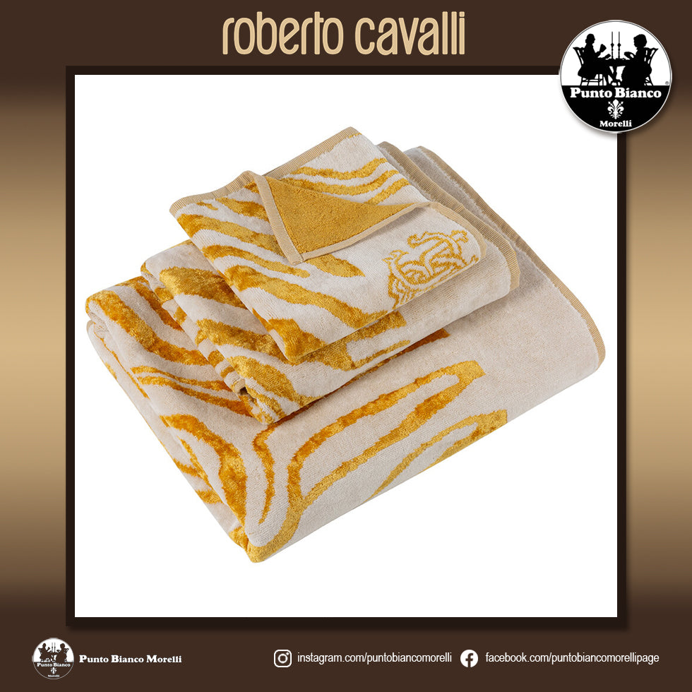 ROBERTO CAVALLI HOME | ZEB GOLD Set asciugamani in spugna per bagno