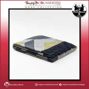 LANEROSSI ASTICO Plaid in misto lana e cotone riciclato