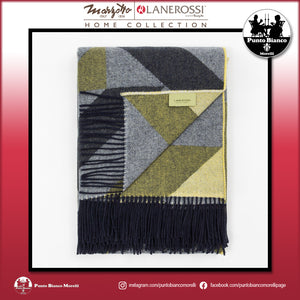 LANEROSSI ASTICO Plaid in misto lana e cotone riciclato