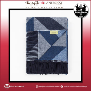 LANEROSSI ASTICO Plaid in misto lana e cotone riciclato