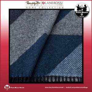 LANEROSSI ASTICO Plaid in misto lana e cotone riciclato