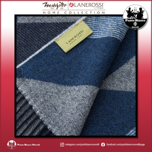 LANEROSSI ASTICO Plaid in misto lana e cotone riciclato