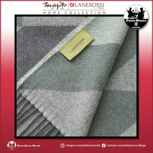 LANEROSSI ASTICO Plaid in misto lana e cotone riciclato