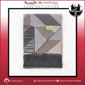 LANEROSSI ASTICO Plaid in misto lana e cotone riciclato