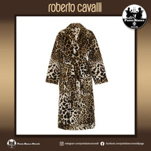 Carica l&#39;immagine nel visualizzatore di Gallery, ROBERTO CAVALLI | BRAVO - ANIMALIER Accappatoio spugna con collo sciallato
