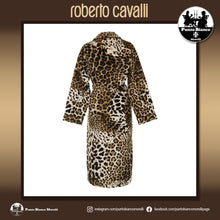 Carica l&#39;immagine nel visualizzatore di Gallery, ROBERTO CAVALLI | BRAVO - ANIMALIER Accappatoio spugna con collo sciallato
