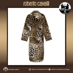 ROBERTO CAVALLI | BRAVO - ANIMALIER Accappatoio spugna con collo sciallato