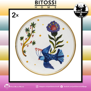 BITOSSI HOME | Uccellino - Set 2 piatti frutta o dessert