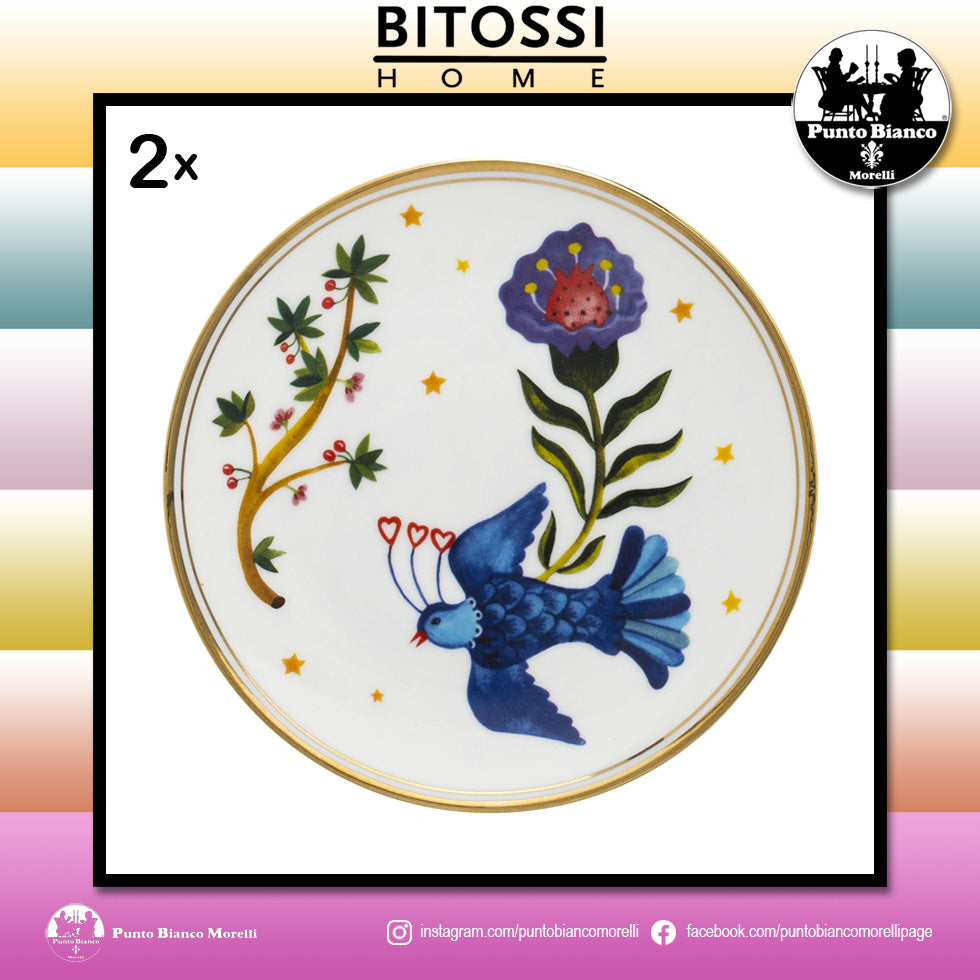BITOSSI HOME | Uccellino - Set 2 piatti frutta o dessert