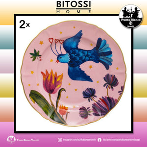BITOSSI HOME | Uccellino - Set 2 piatti frutta o dessert
