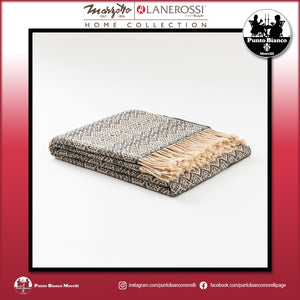 LANEROSSI FEDAIA Plaid in misto cotone riciclato