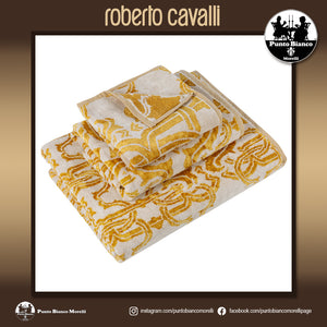 ROBERTO CAVALLI HOME | LOGO GOLD Set asciugamani in spugna per bagno