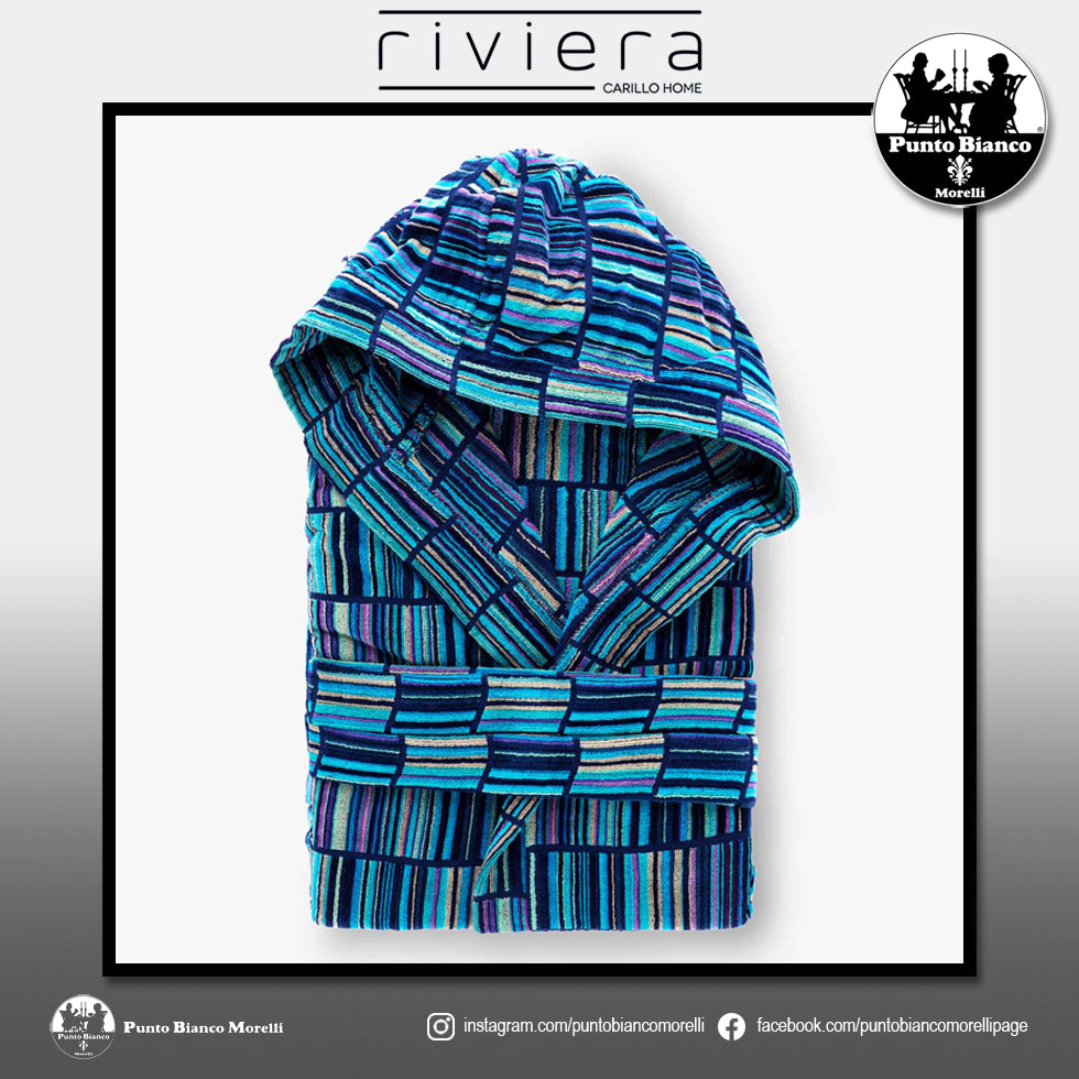 RIVIERA STREET Accappatoio spugna con cappuccio uomo donna 100% cotone